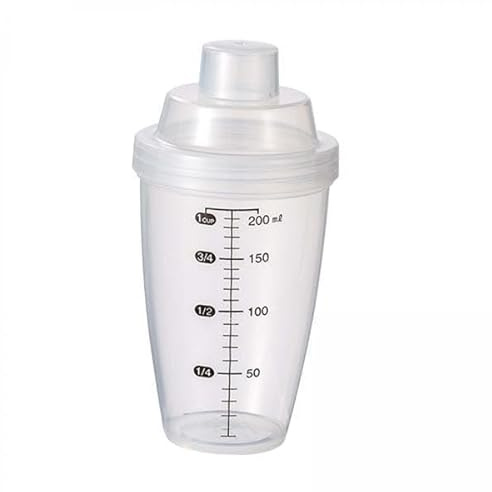 MagiDeal 2x Shaker Bottle for Protein Powder Clear Small Easy Clean Multifunction Portable 200ml Drink Mixer for Cafe Office Bar Fitness