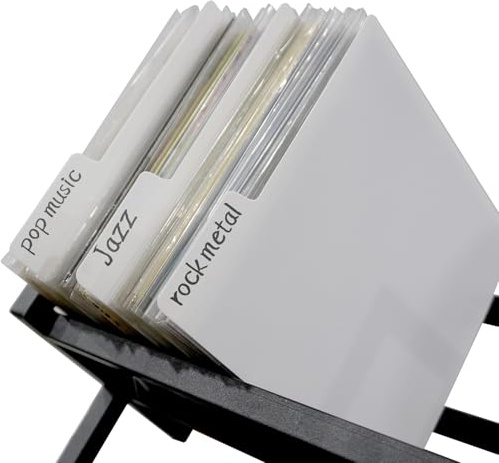 sdroceRyaM 7 Inches Vinyl Record Dividers 30pcs Hard PP Material Category Tab Double-Side Plastic Record Guides for EP, Album Crate, Bookshelf Organizer,White