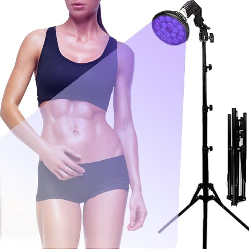 54w Ta-N-Ning Lamp W/Eye Mask & Adjustable Stand(38.5-78.7in), 395nm Sun Lamps for T-a-Nning, Purple Light Floor Lamp - 18PCS LED, Self Ta-N-Ning Device, for Body & Face