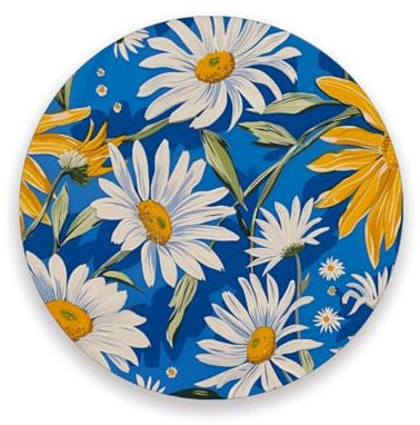 Sottobicchieri rotondi in ceramica bianca a forma di margherita per portabicchieri, antiscivolo, decorazione decorativa estetica per soggiorno con retro in sughero