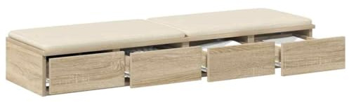 vidaXL Sänglådor Sonoma-ek 120 x 36,5 x 16,5 cm Konstruerat trä, Minimalistisk sovrumsinredning, stiligt förvaringsutrymme, hållbar träbox, platsbesparande design