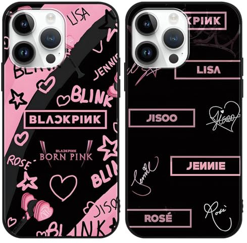 2 Stück Handyhülle für Apple iPhone 7 Plus/8 Plus Hülle 5.5 Zoll, Blackpick Kpop Star Rose Jenny Lisa Jisoo Ästhetik mit Motiv Designs Case Schwarz Schutzhülle Stoßfest TPU Weich Ultra Dünn Cover