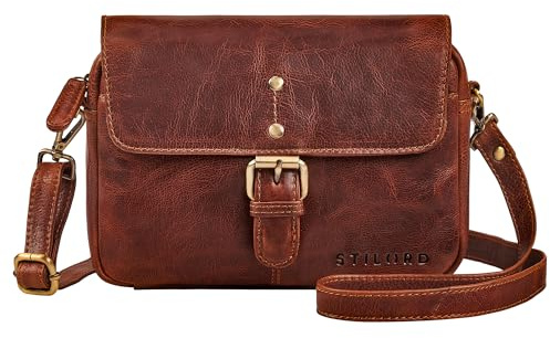 STILORD 'Belle' Elegante Damen umhängetasche leder cognac Frauen Tasche Crossbody Bag - Kleine Ledertasche zum Umhängen Abendtasche Partytasche Abnehmbarer Schultergurt