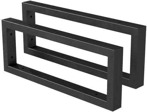 lyrlody 2 Stück Waschtisch Halterung, Rechteck Wandkonsole aus Eisen, für Waschtische Waschbecken Regale, 40x15cm (BLACK)