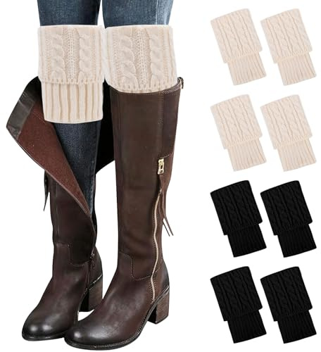 Mayoii Stulpen für Frauen, Winterliche warme Bootssocken, Kurze Beinwärmer Boot-Topper-Socken