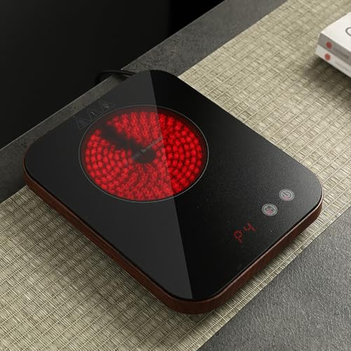 Electrodomésticos Placa De Inducción, Cocina De Inducción Portátil De 27 Mm De Grosor, Mini Cocina Eléctrica De 800 W Con Pantalla Táctil LCD, Apagado Automático, Para Hervir Agua, Preparar Té Y Café