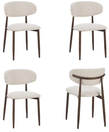 Criks Speisestühle Celia Braun Walnuss Set mit 2 Stücken (beige)
