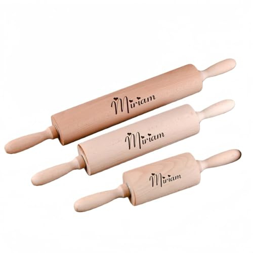 Mattarello Da Cucina Personalizzato Nome Inciso Su Strumento Da Forno In Legno Massello Per Risultati Ottimali A Casa Con La Famiglia E Gli Amici Per Tutte Le Tue Esigenze Di Cottura(18.3 inches)