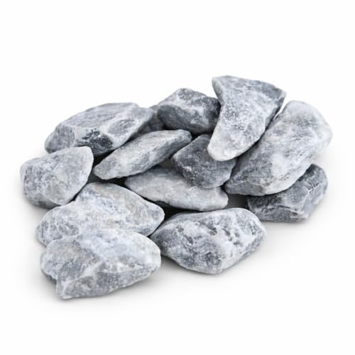 V-PREMIUM SOLUTION Zierkies für Garten - Ziersteine 20 kg - Dekosteine 20-30mm - 100% Naturstein, Wetterfest & Frostbeständig in Grau-Weiß