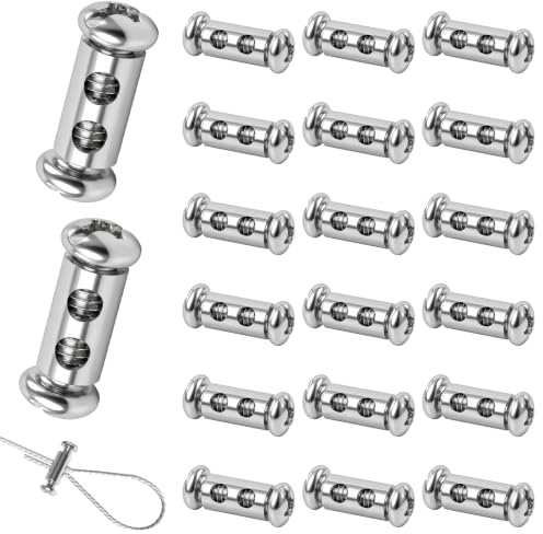 20 serre a cavo in acciaio inox con cappuccio per 1-2 mm, serra cavo in acciaio doppia estremità per fissare corda da biancheria, cavo metallico, tenditore per tende esterne