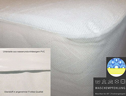 Comfort Matratzenschoner Hygiene Matratzenauflage wasserdicht - starker Schutz bei Inkontinenz - 200 x 90 cm - hautsympathisch 80% Baumwolle - Frottee Bettbezug Schonbezug Typ310