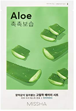 MISSHA Airy Fit Sheet Masque visage à l'aloe vera pour peau sèche