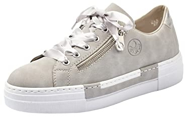 Rieker Kvinnor Vår/sommar N49c2 Sneaker, Gråcement silver 40, 40 EU