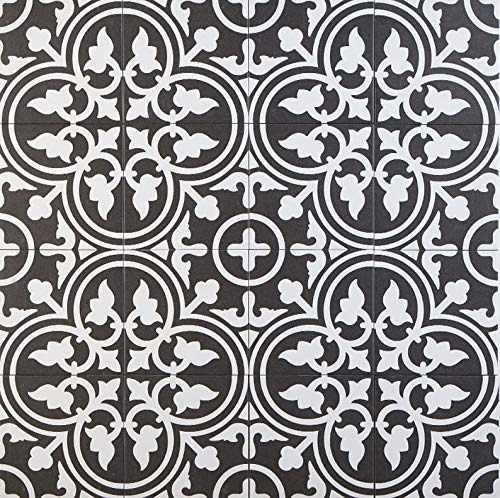 Casa Moro Mediterrane Keramikfliesen orientalisch Flavie Noir 20x20 cm 1 qm Feinsteinzeug in Zementoptik frostsicher | Bodenfliesen & Wandfliesen im Bad Flur Küche Badezimmer | FL7005