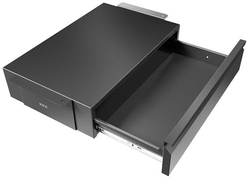 VIVO 18 inch Under Desk Lockable Slide Out Drawer, Secure Home Office Storage Organizer, Black, DESK-AC03B