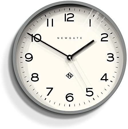 NEWGATE® Number Three Echo wanduhr | Moderne runde Uhr | 37cm | Posh grau | Leicht lesbare Zahlen | Ideal für küche, Wohnzimmer oder büro