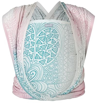 Hoppediz Gewebtes Babytragetuch ab Geburt, Jaipur Creme 4,60 m | Ergonomisches Tragetuch für Neugeborene und Kleinkinder, inkl. Anleitung