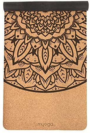 Myga XL Kork Yogamatte | 200 cm x 70 cm | Rutschfest, Wäremeregulierend & Leicht zu Tragen – 6 mm Dicke | Ideal für Yoga, Pilates, Meditation & Fitnessübungen | Naturkork