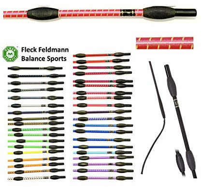 JA Horse Fleck Feldmann Balance Sports Dressurgerte Gerte Reitgerte (pink-gelb, 110 cm)