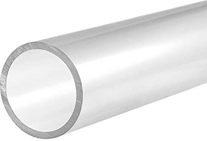 sourcing map PVC Rígido Redondo Tubería 43mm ID 50mm OD 0.3metros | Transparente Alto Transparencia, para Agua Tubería Manualidades Exhibición Estantes