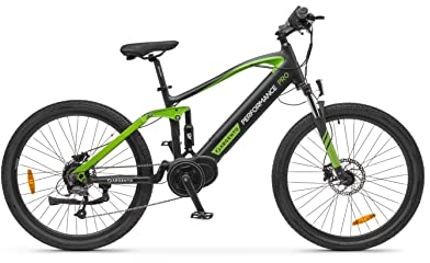 Argento Mountain E-bike Performance Pro, Batteria 468W, Motore Centrale 250W, Cambio Shimano 9 Rapporti, Freni Idraulici, Ruote 27,5