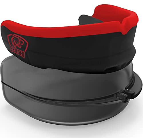 Senshi Japan Pro Air Gum Shield, Mundschutz für Boxen, Hockey, Rugby, Karate, BJJ Damen, MMA Senior & Junior Mundschutz für Kontakt Sport & Schleifen Zähne Biss mit schützender Tragetasche
