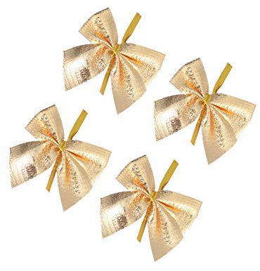 Gadpiparty 24stücke Weihnachtsband Schleifen Gold Dekoratives Glitzerband Für Bastelarbeiten Scrapbooking Baumschmuck Party-ausstatter