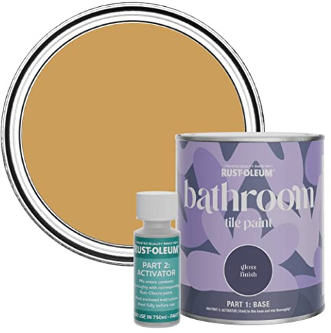 Rust-Oleum Yellow Water-Resistant Bathroom Tile Paint in Gloss Finish - Dijon 750ml