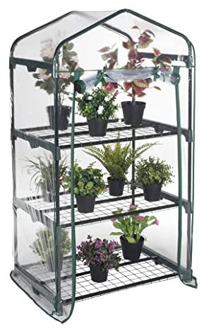 Serra da Giardino e Balconi con copertura in PVC impermeabile per Orti, Piante e fiori (3 Ripiani - 69x49x125H cm)