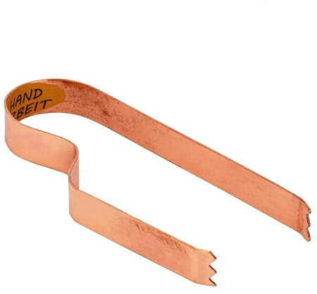 NKlaus Pince à charbon en cuivre 10 x 4 cm Accessoire de fumage pour charbon de fumage Pince à barbecue Pince à chicha 15008