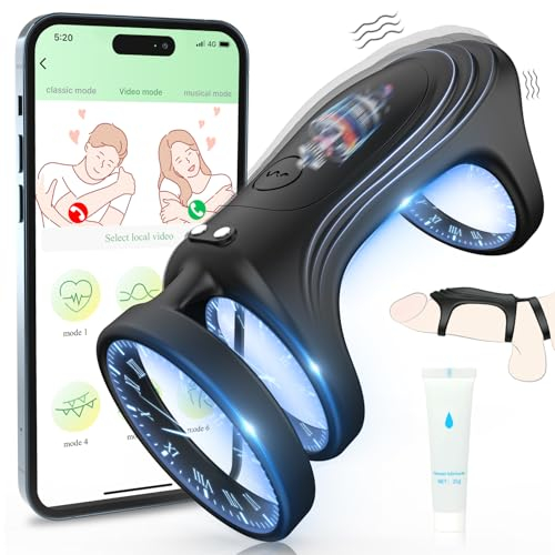 Penisring Vibrator Sex Spielzeug für die Männer, Penis Ring Erotik Sex Spielzeug für Paare Extrem, Cockring Penistrainer mit App Steuerung Masturbieren Männer mit 10 Modi für Langwährende Erektion