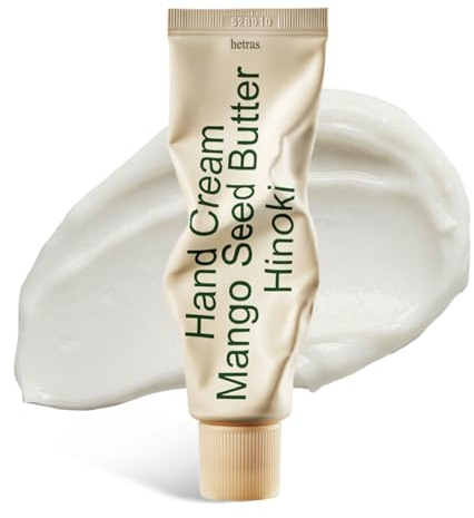 hetras. Perfume Hand Cream 1.69oz. | Hinoki - Cypress & Cedarwood Scent | Moisturizer for Dry Skin with Mango Seed Butter | Non-Greasy Formula Hydrates, Nourishes & Softens