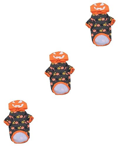 minkissy 3stücke Halloween Kürbis Hundekleidung Mit Kapuze Lustiges Kostüm Für Haustiere Warm Und Für Halloween-Partys Und Festlichkeiten Xs