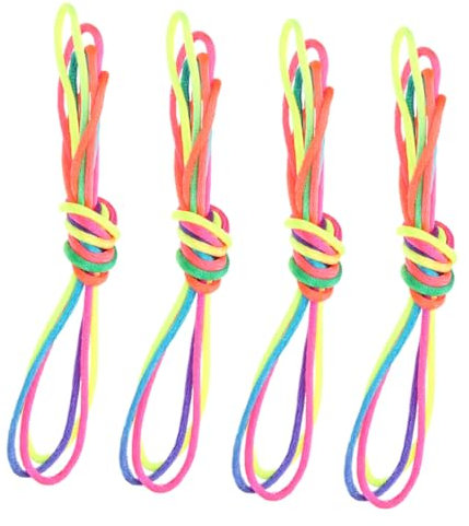 PHENOFICE Cats Cradle String Toys Rainbow Finger Rope Game for Kids 1.6m Interactive Hand Game String Set 4pcs Party Fun Finger Rope Play
