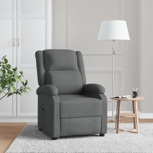 Homgoday Lehnsessel aus dunkelgrauem Stoff, Loungesessel, Sessel, Relaxsessel, Schlafzimmersessel, Modell 340182