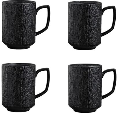 Saumo 4er Set Kaffeetassen aus Keramik – 350 ml, modernes Design in Schwarz, ideal für Kaffee, Tee und heiße Schokolade – stilvoll für Zuhause, Büro und besondere Anlässe