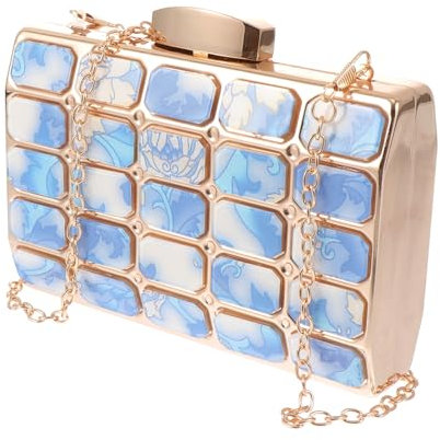 TINEASUR 1Stk Abendessen Tasche women bag woman bag Geschenkidee geldbörse сумка женская für Braut Braut- Brauttasche kleine Tragetasche schicke Clutch Banketttasche für Frauen Acryl Blue