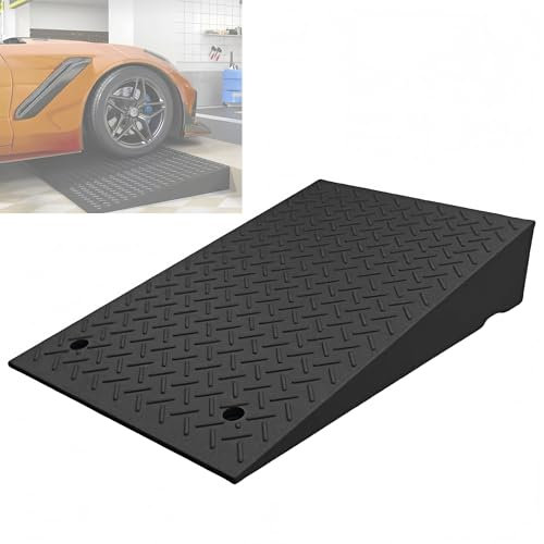 pykaaiiu Bordsteinkanten-Rampe Bordsteinrampe Gummi Auffahrrampe Türschwellenrampe Auffahrhilfe Auffahrkeil Für Auto Motorrad Rollstuhl Walker Rutschfester Gummirampe(50 * 80 * 20cm)