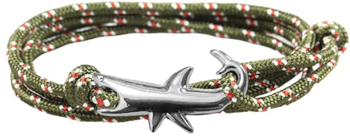 Hommes Femmes Bracelet Bateau Ancre Shark Hand Rope Réglable Tressé en Acier Inoxydable Bracelet Neutre Extérieur/Travail/Voyage