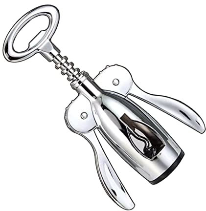 Amosfun sacacorchos de vino abridor de botellas de vino creativo abridores apertura de s llave abrelatas sacacorchos apertura de tinto Acero inoxidable Plata