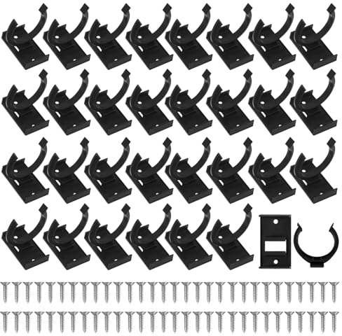 30 Stück Sockelleisten Clips, Sockelhalterungen Küche Sockel Clips mit 60 Schrauben Sockelblendenhalter Küchensockel Befestigung für 39mm Küchen Schränke Bettbeine Schwarz