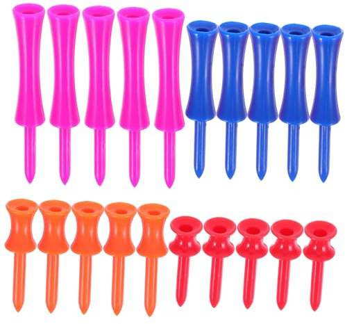 ARTSEWPLY 40stücke Teiliges Kunststoff Golf Step Tees Doppellagige Höhenbegrenzung Farbige Kombination Blau Orange Rot Langlebig Und Leicht Für Golftraining