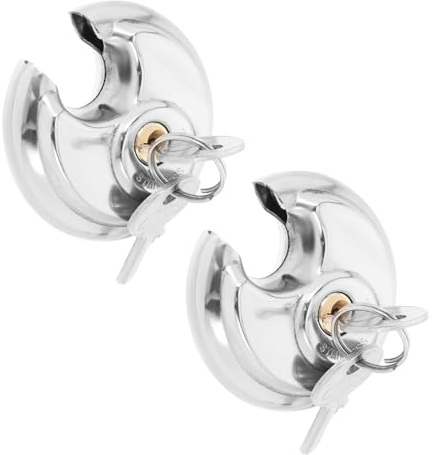 CIYODO 2 Pièces Lot de Cadenas Disque Inox Résistants Aux Intempéries avec Clés Verrouillage Robuste pour Stockage Extérieur Remorques Casiers et Bagages Version avec Clés Identiques