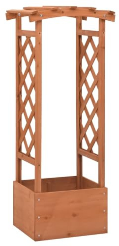 Gecheer Jardinière en treillis avec arche en bois de sapin 49 x 39 x 117 cm