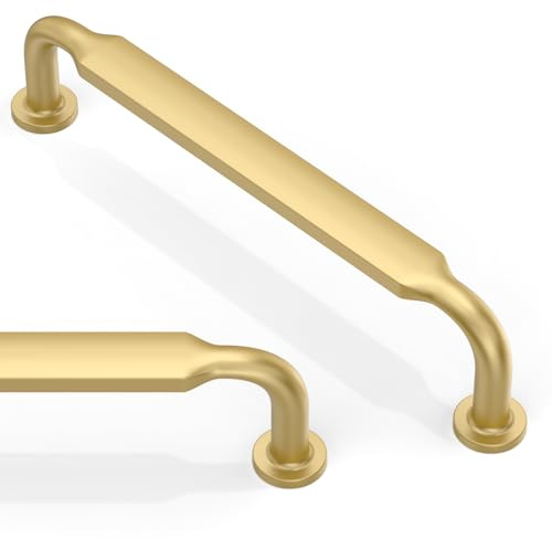 Asimerdeco 10 Pack Brushed Gold Cabinet Pulls 5 Inch(128mm) Kitchen Cupboard Handles Solid Zinc Alloy Cabinet Hardware Drawer Pulls