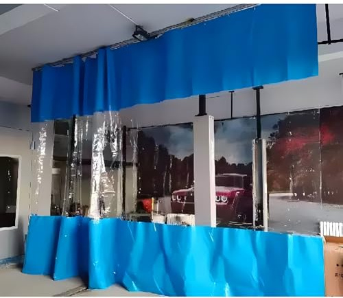 Cortinas divisoras de garaje, lona de PVC resistente al agua, enrollamiento rápido y fácil de limpiar para interiores y exteriores y talleres de fábrica