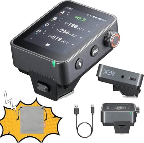 Godox X3Pro S Déclencheur Flash sans Fil TTL 2.4GHz sans Fil avec Écran Tactile HSS TCM Modes Auto/Manuel/Multiple Prend en Charge Le Contrôle par Application (X3Pro S)