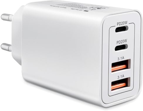 USB C Ladegerät, 4-Port Schnellladegerät PD 3.0, 40W Fast Charging USB Ladegerät mit 2 USB C + 2 USB A Ports iPhone 17 16 15 Pro Max, iPad Pro/Air, Samsung Galaxy S25 S24, Tablets und Handys
