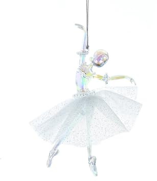 Kurt Adler 5.9 Ballerina W/Fabric Skirt Ornament Style A