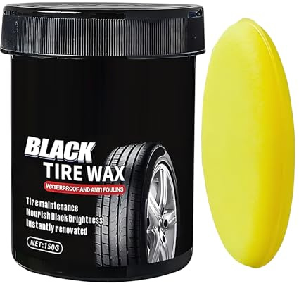 Generisch Entretien des pneus de voiture, 150 g, pâte nettoyante pour jantes avec nettoyant noir étanche, pour pneus en caoutchouc de camions, SUV, scooters et extérieurs